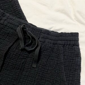 Zara Cotton Textured Tie Pants